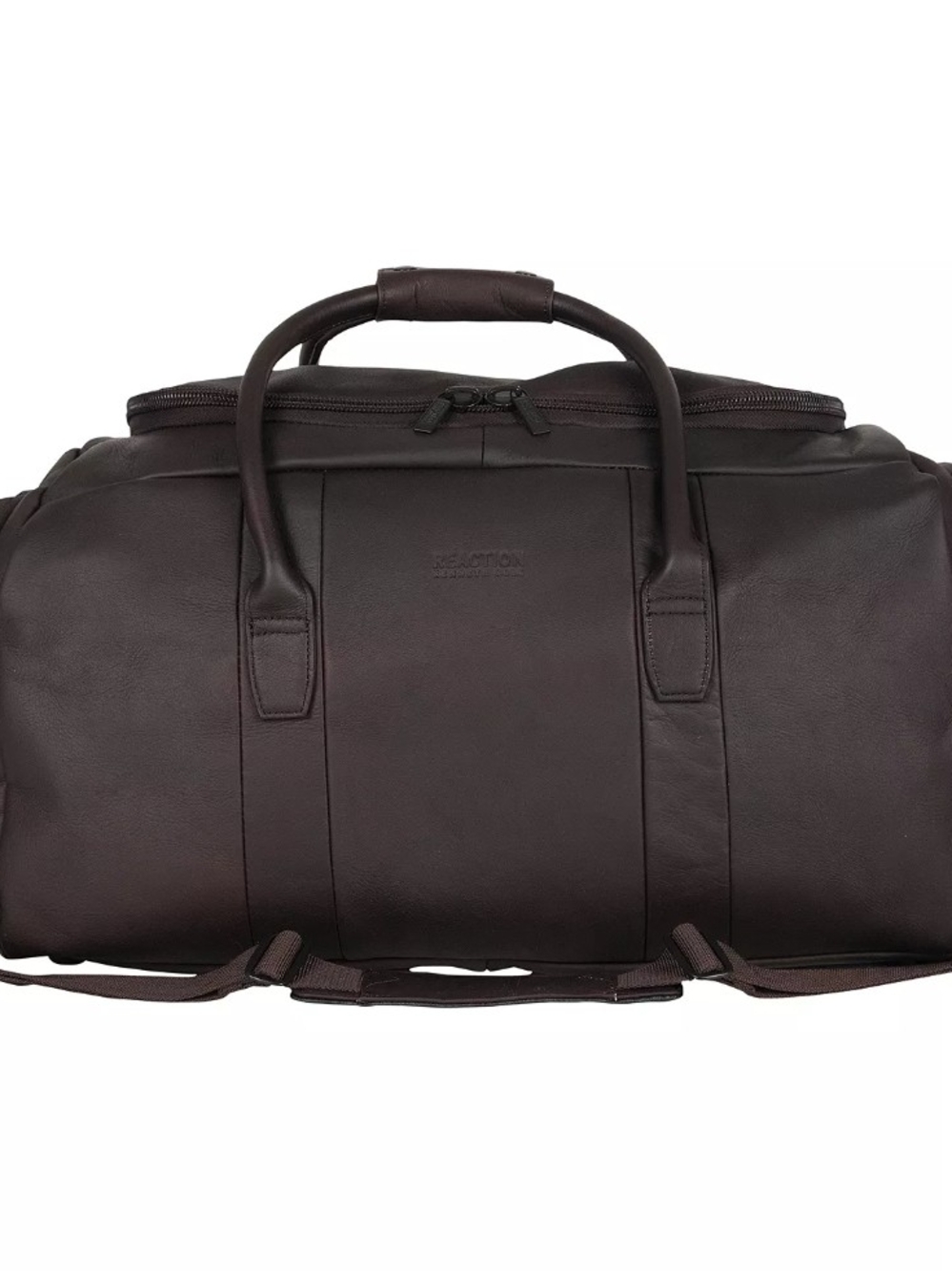 Kenneth Cole Leather Weekender Carry On  Duffle Bag - Dark Brown